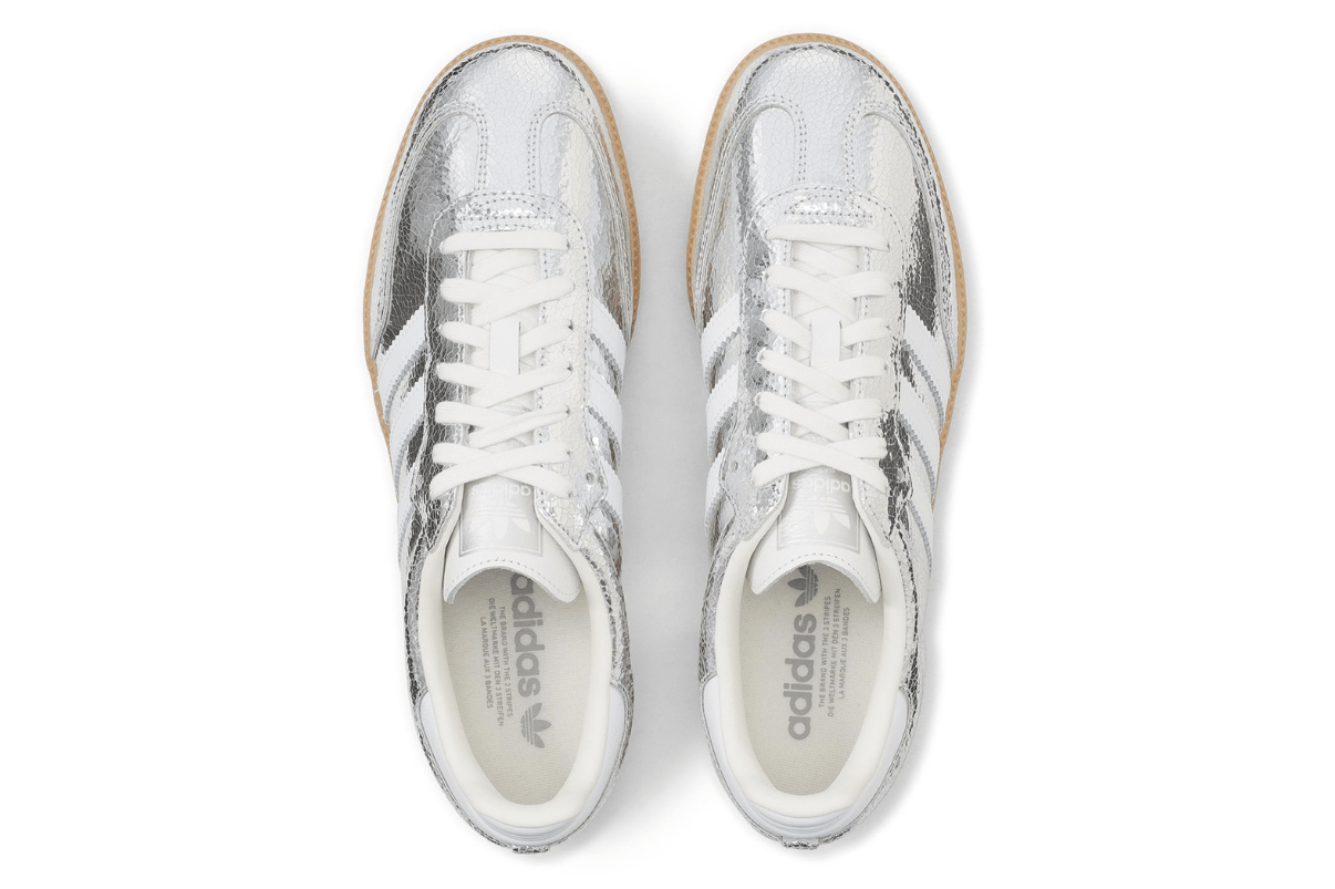Tênis Adidas Samba OG Silver Metallic Cracked Leather Prateado