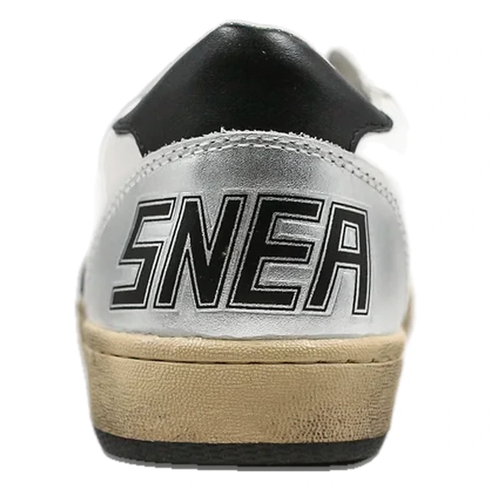 Tênis Golden Goose Ball Star White Prateado Estrela Black