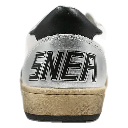 Tênis Golden Goose Ball Star White Prateado Estrela Black