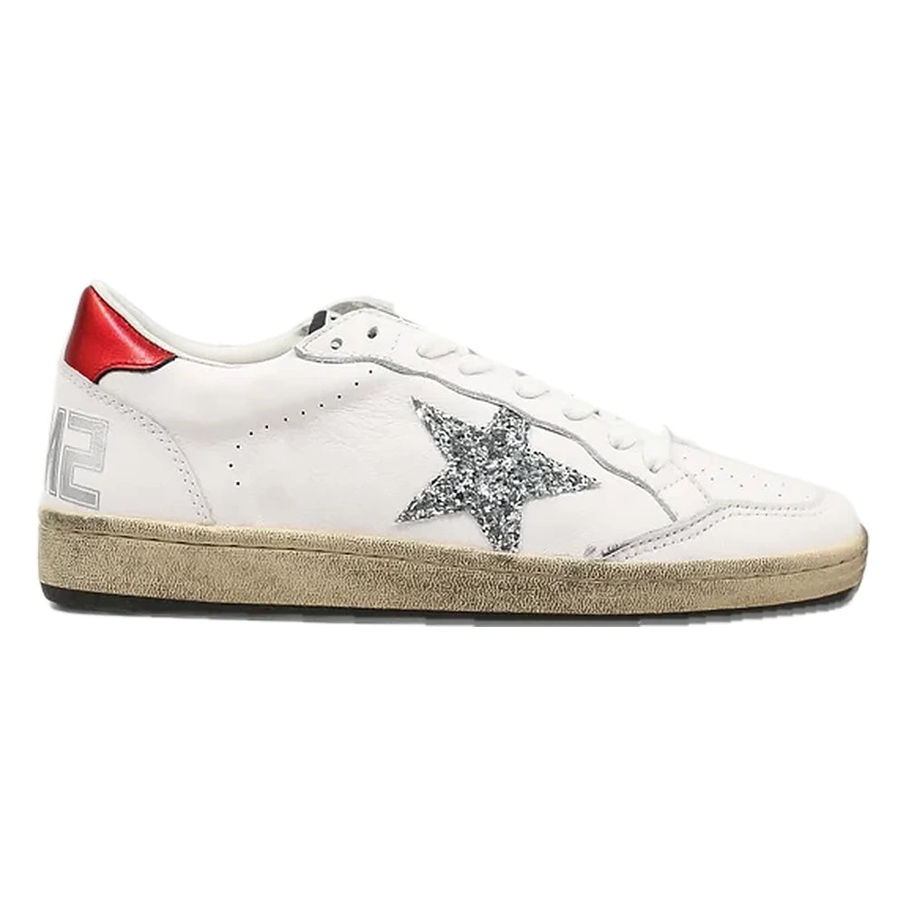 Tênis Golden Goose Ball Star Vermelho White Glitter