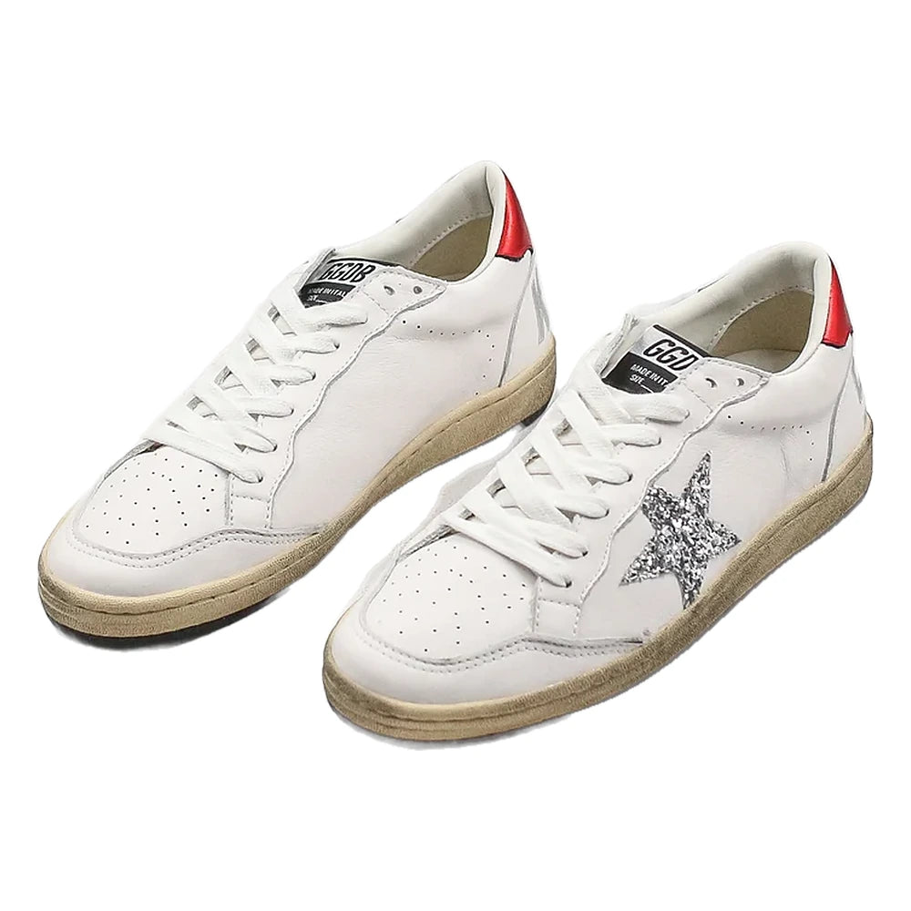 Tênis Golden Goose Ball Star Vermelho White Glitter