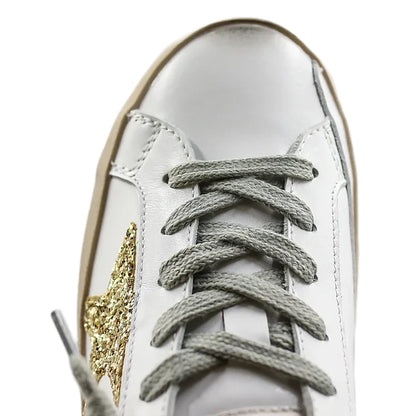 Tênis Golden Goose Super-Star White Brilho Gold Dourado