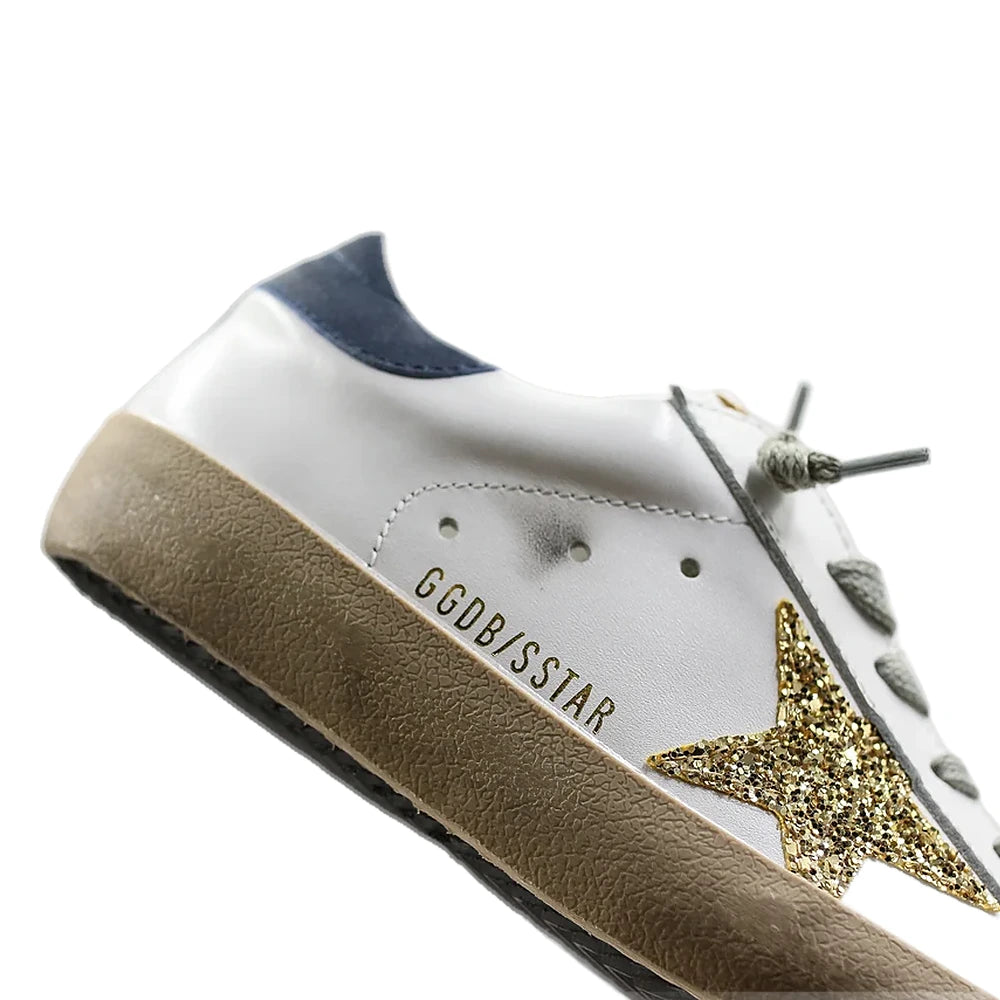 Tênis Golden Goose Super-Star White Brilho Gold Dourado