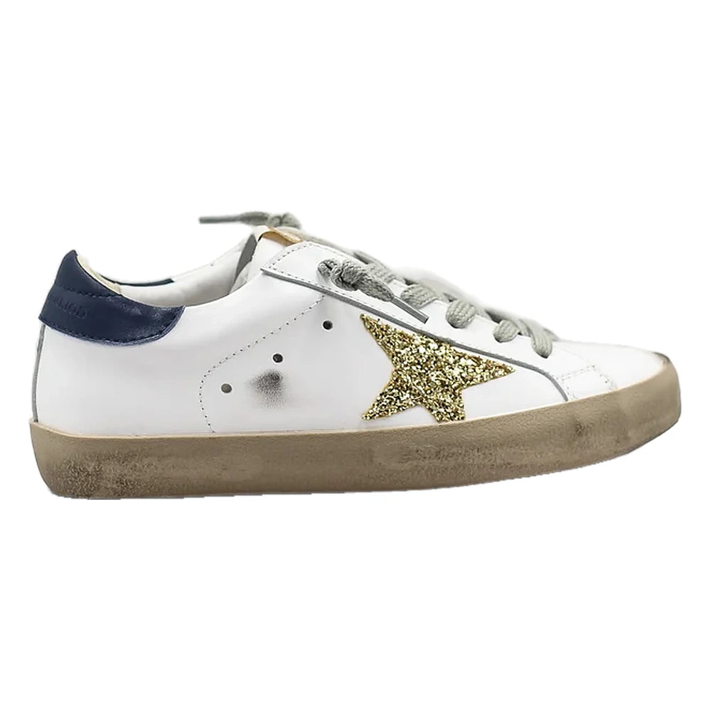 Tênis Golden Goose Super-Star White Brilho Gold Dourado