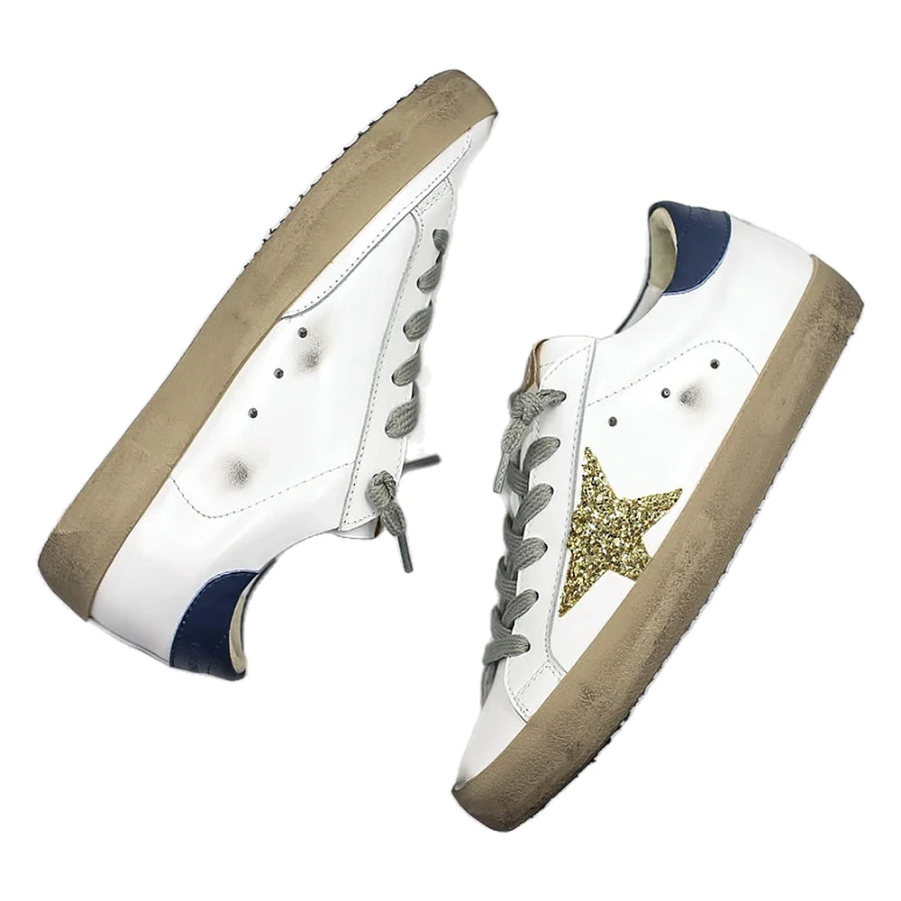 Tênis Golden Goose Super-Star White Brilho Gold Dourado
