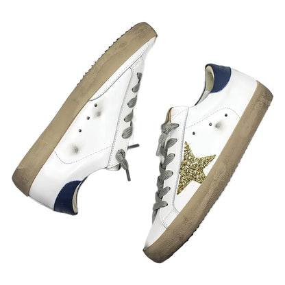 Tênis Golden Goose Super-Star White Brilho Gold Dourado