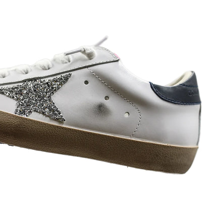 Tênis Golden Goose Super-Star Glitter Prateado Pink