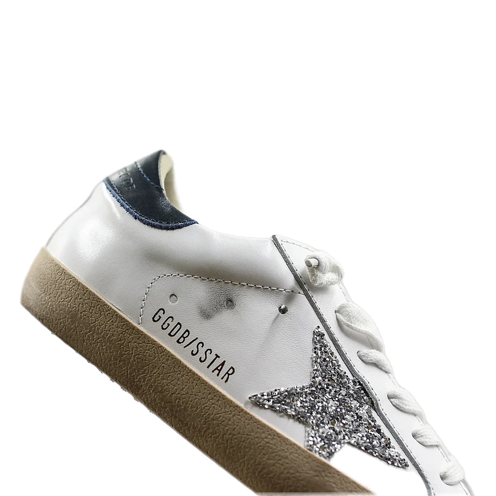 Tênis Golden Goose Super-Star Glitter Prateado Pink