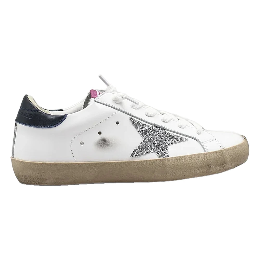 Tênis Golden Goose Super-Star Glitter Prateado Pink
