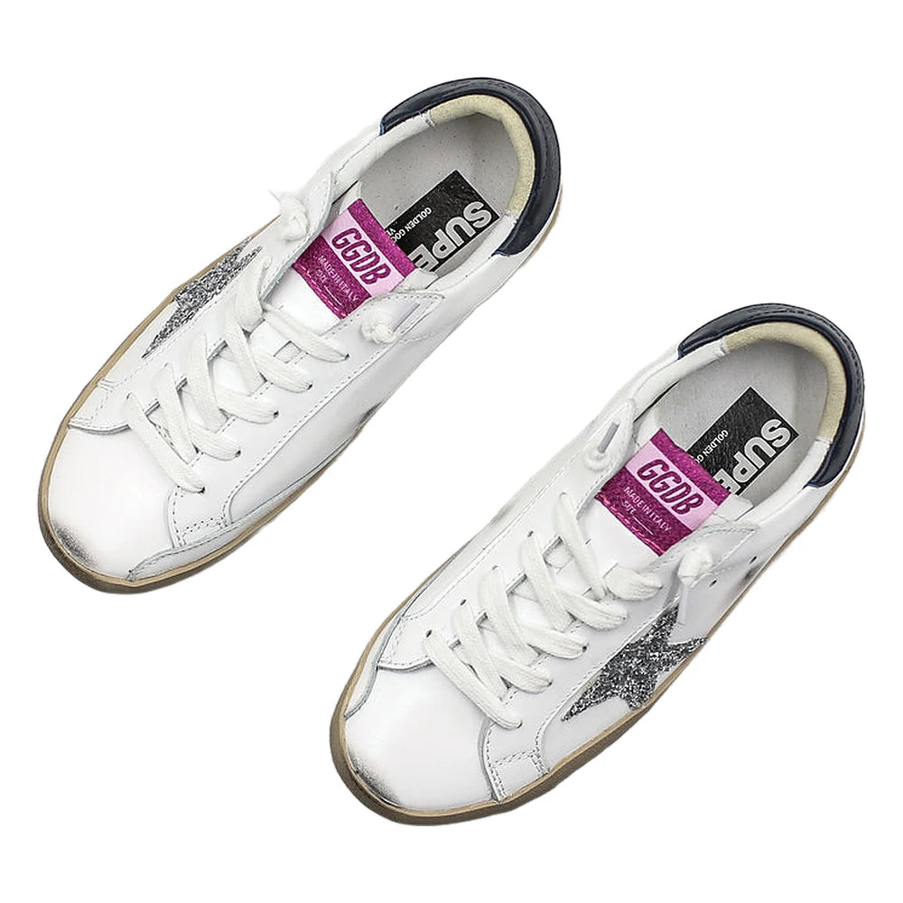 Tênis Golden Goose Super-Star Glitter Prateado Pink