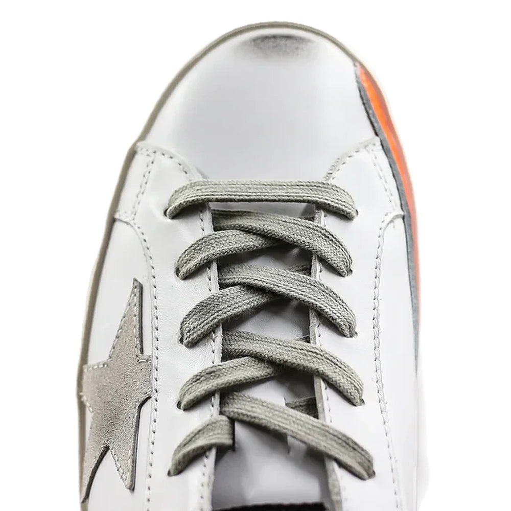 Tênis Golden Goose Super-Star Silver Laranja