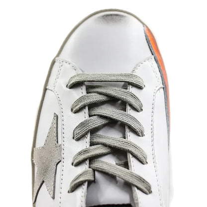Tênis Golden Goose Super-Star Silver Laranja