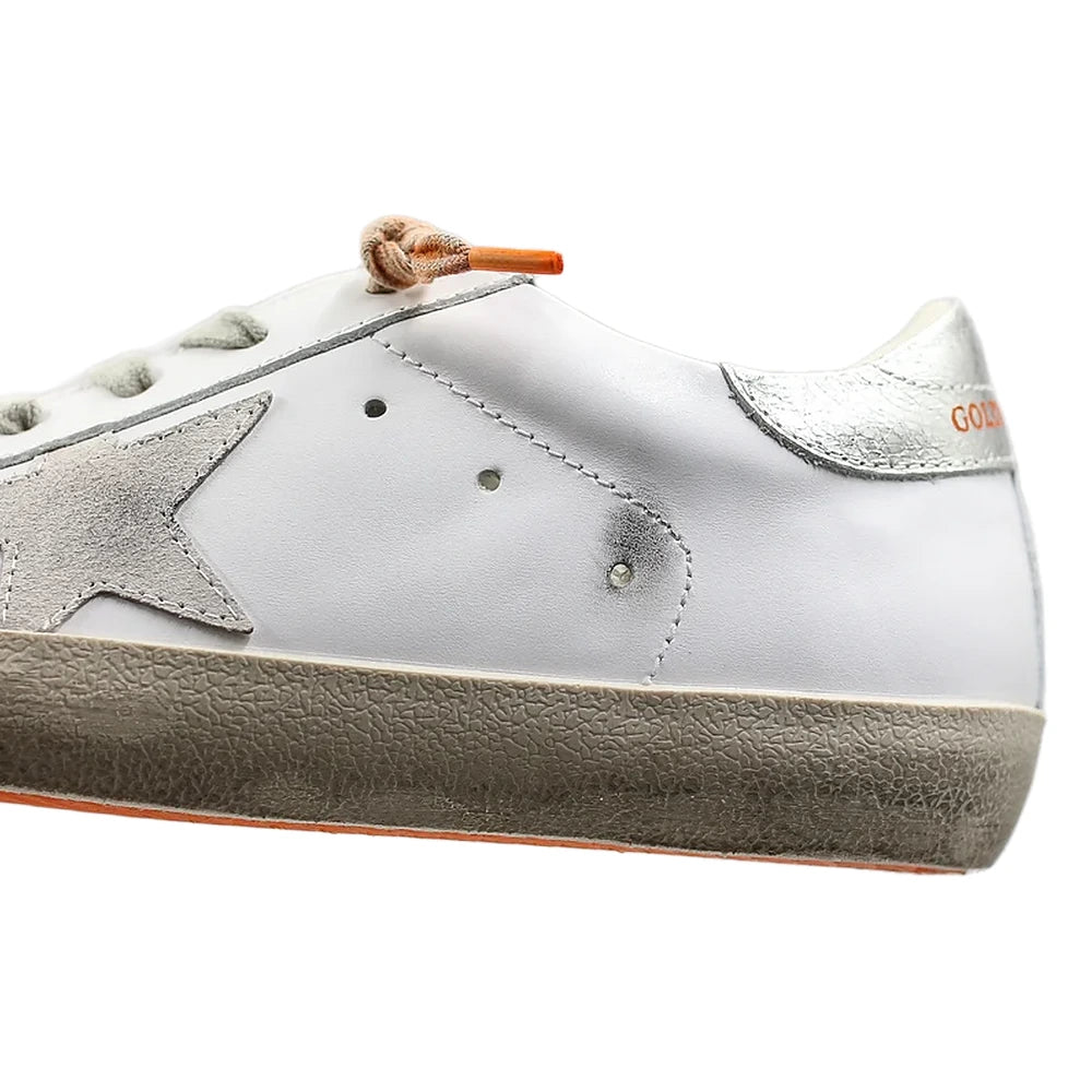 Tênis Golden Goose Super-Star Silver Laranja