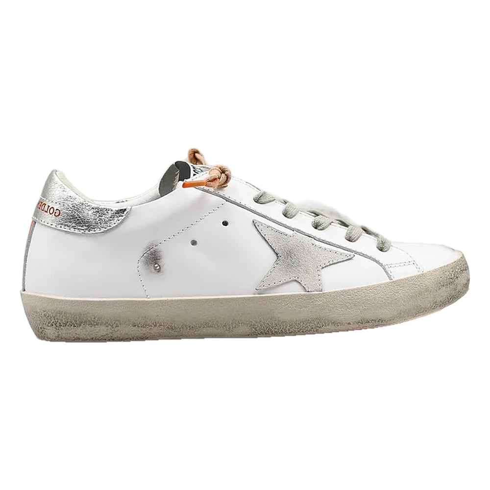 Tênis Golden Goose Super-Star Silver Laranja