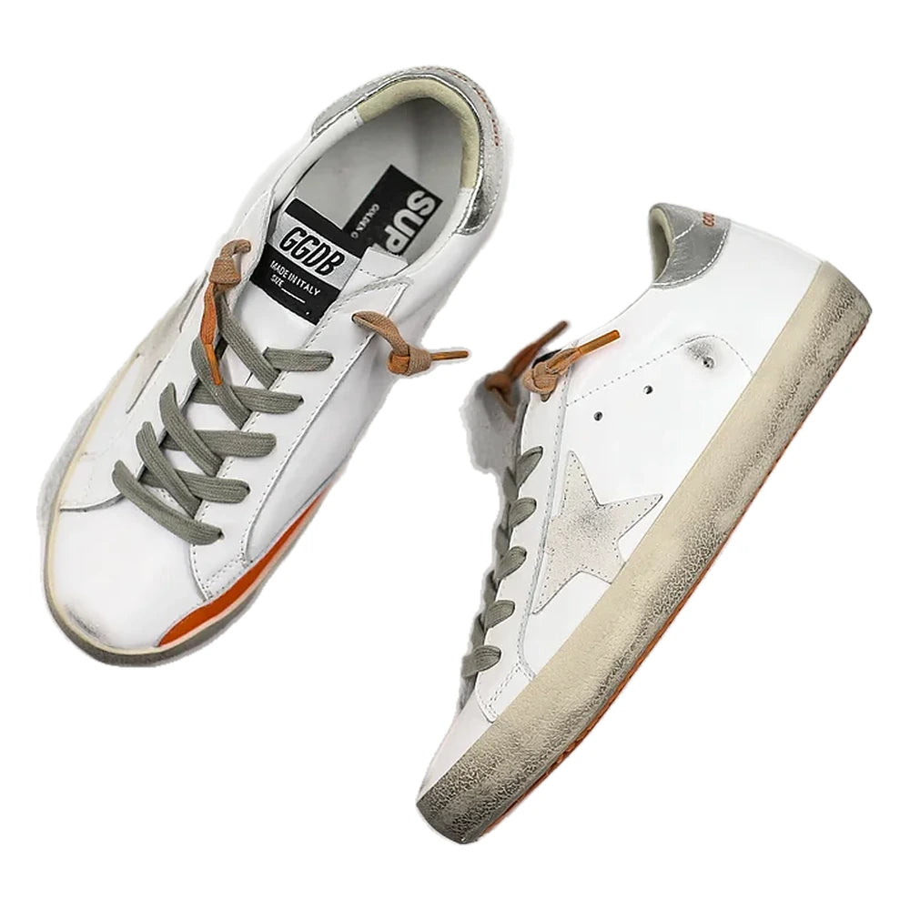 Tênis Golden Goose Super-Star Silver Laranja