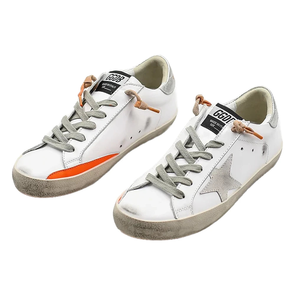 Tênis Golden Goose Super-Star Silver Laranja