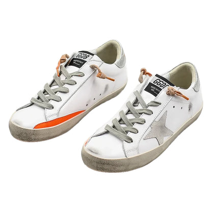 Tênis Golden Goose Super-Star Silver Laranja