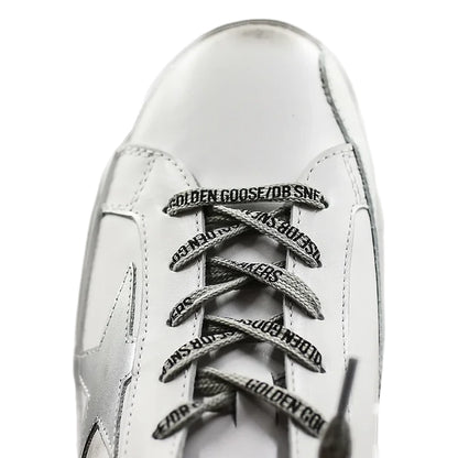 Tênis Golden Goose Super-Star Estrela Prateada Vermelho