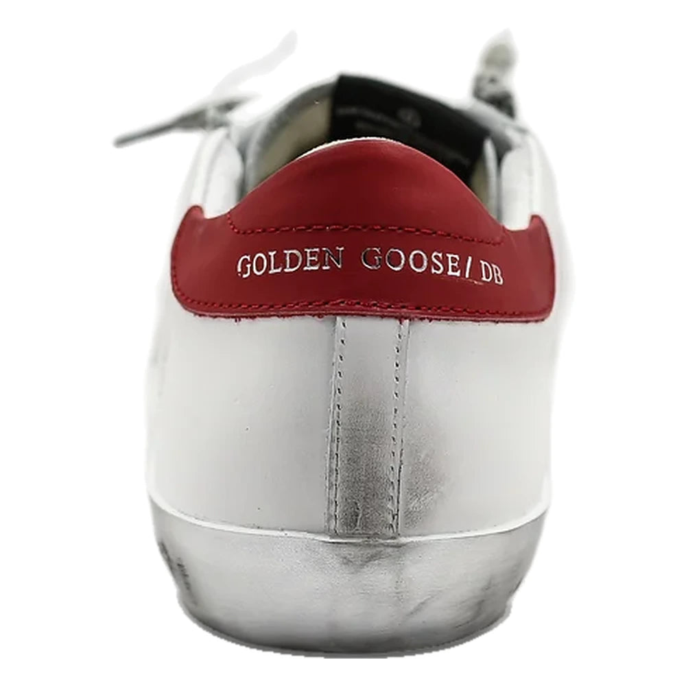 Tênis Golden Goose Super-Star Estrela Prateada Vermelho