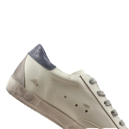 Tênis Golden Goose Super-Star Estrela de Camurça e Talão Azul