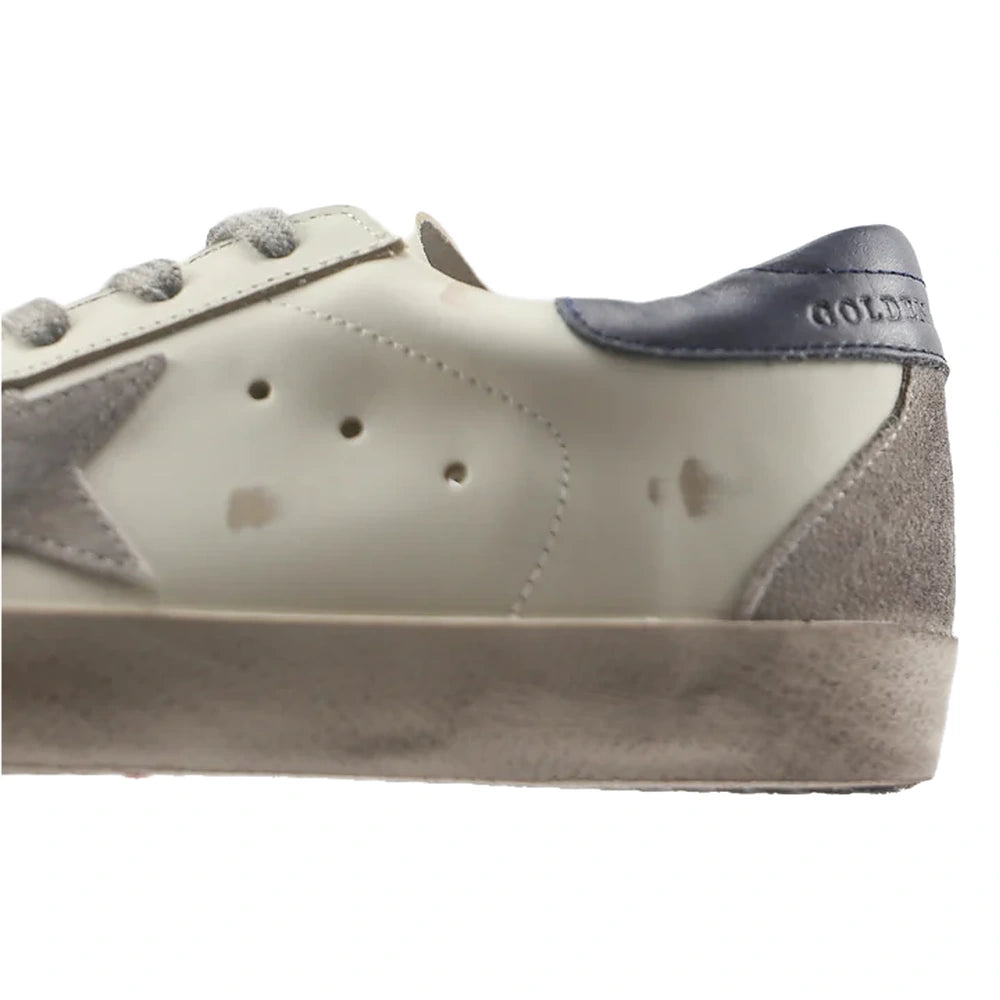 Tênis Golden Goose Super-Star Estrela de Camurça e Talão Azul