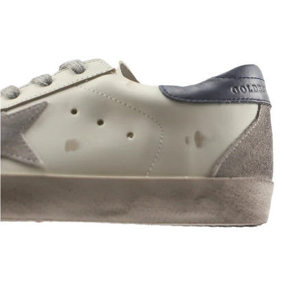 Tênis Golden Goose Super-Star Estrela de Camurça e Talão Azul