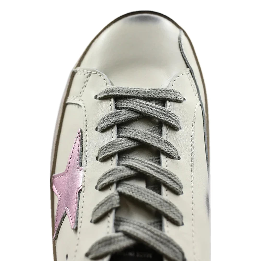 Tênis Golden Goose Super-Star White Pink Metalizado