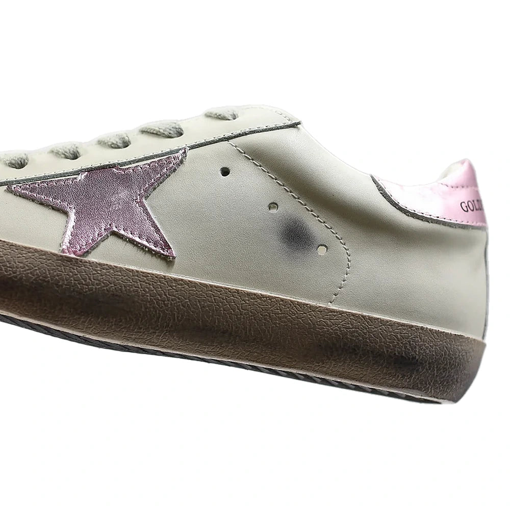 Tênis Golden Goose Super-Star White Pink Metalizado