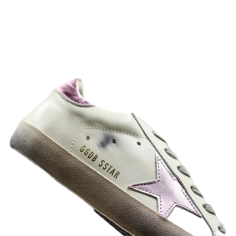Tênis Golden Goose Super-Star White Pink Metalizado