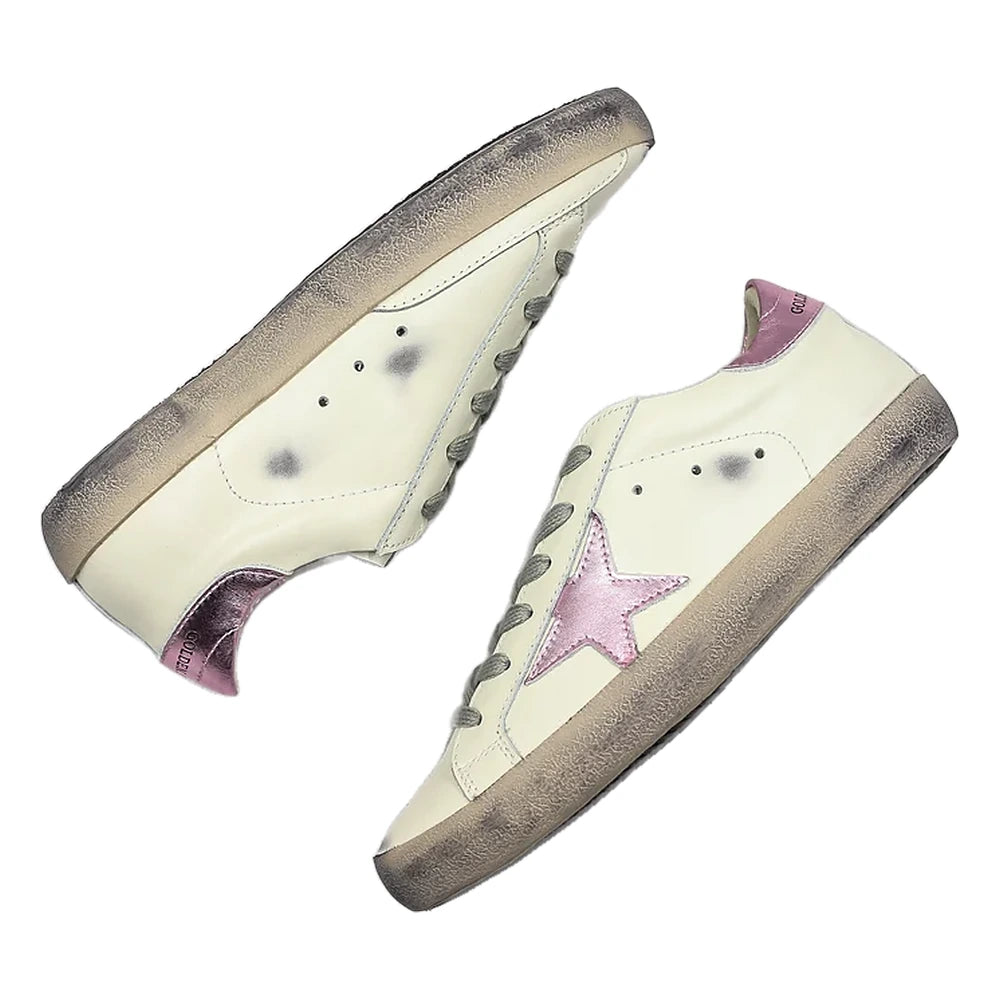 Tênis Golden Goose Super-Star White Pink Metalizado