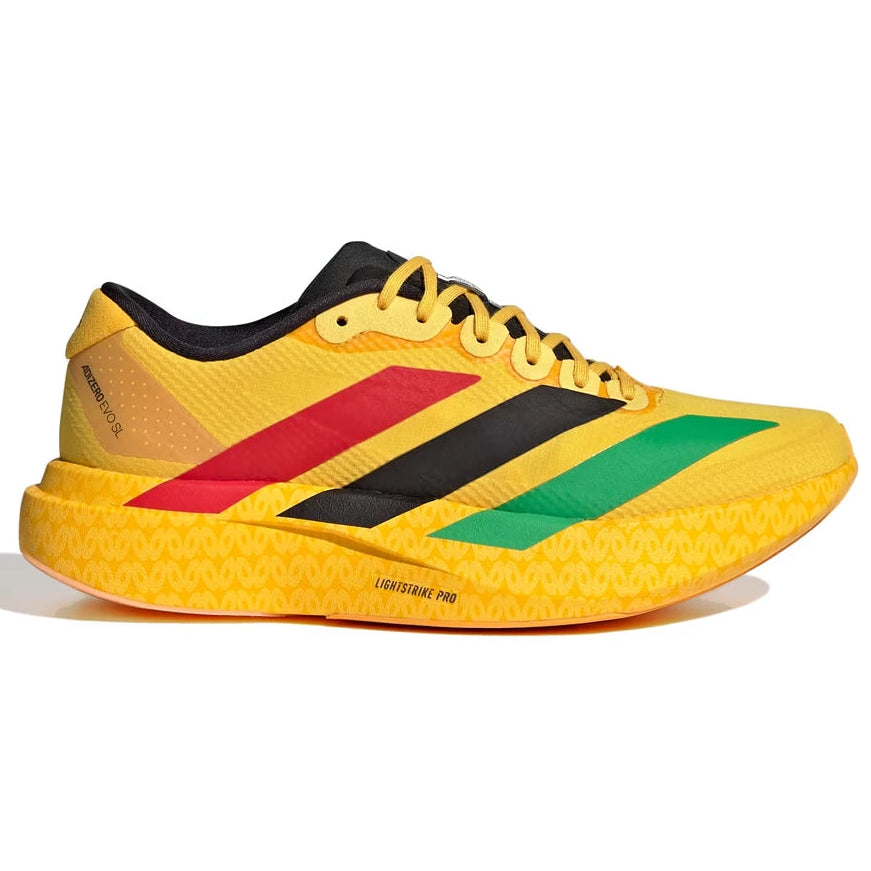 Tênis adidas Adizero EVO SL Jamaica 26 x Bob Marley Amarelo