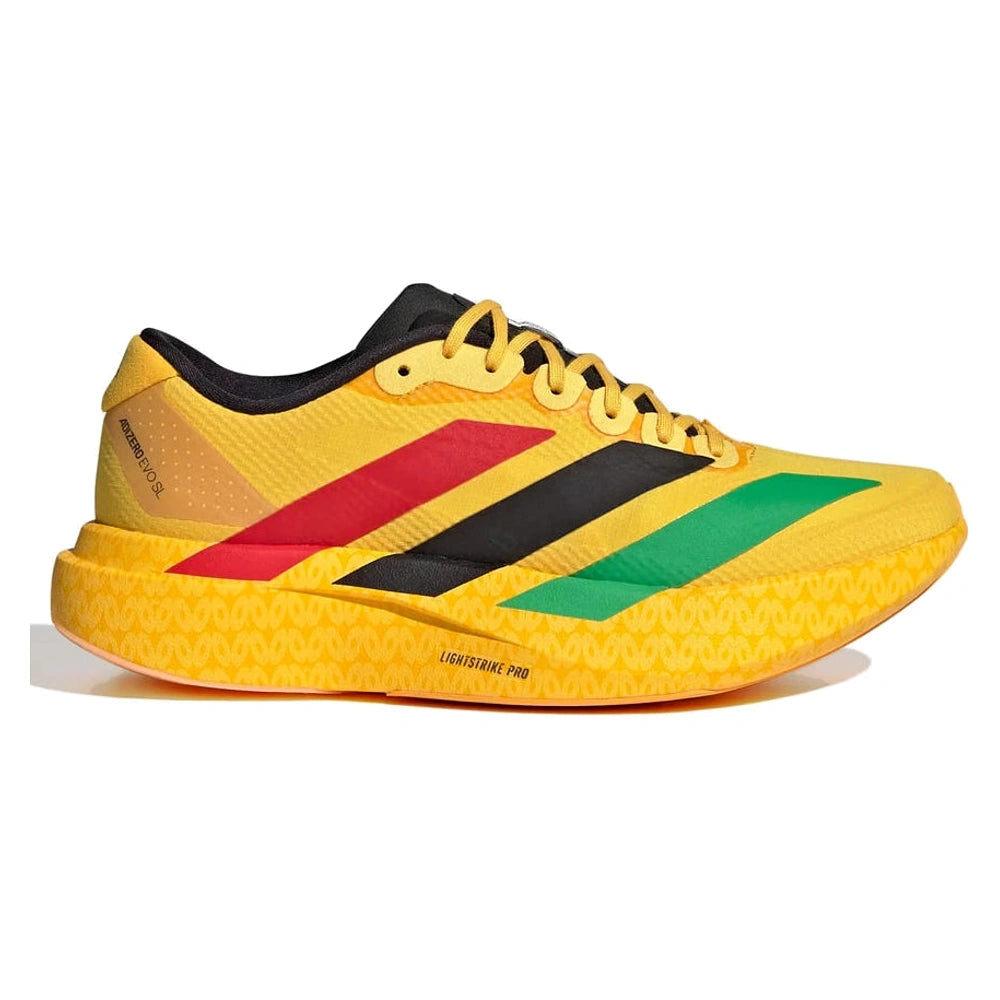 Tênis adidas Adizero EVO SL Jamaica 26 x Bob Marley Amarelo