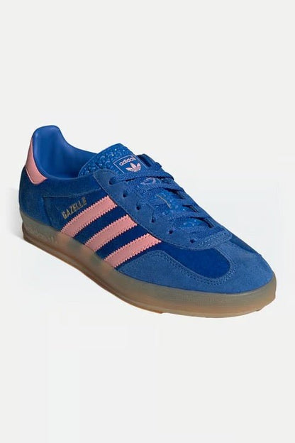 Tênis Adidas Gazelle Indoor Blue Semi Pink Velvet Azul