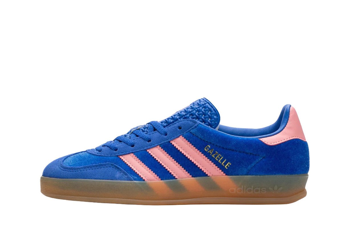 Tênis Adidas Gazelle Indoor Blue Semi Pink Velvet Azul