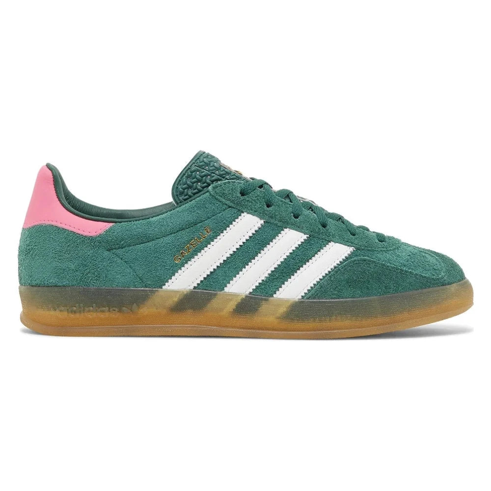Tênis Adidas Gazelle Indoor Collegiate Green Lucid Pink Verde - vista lateral