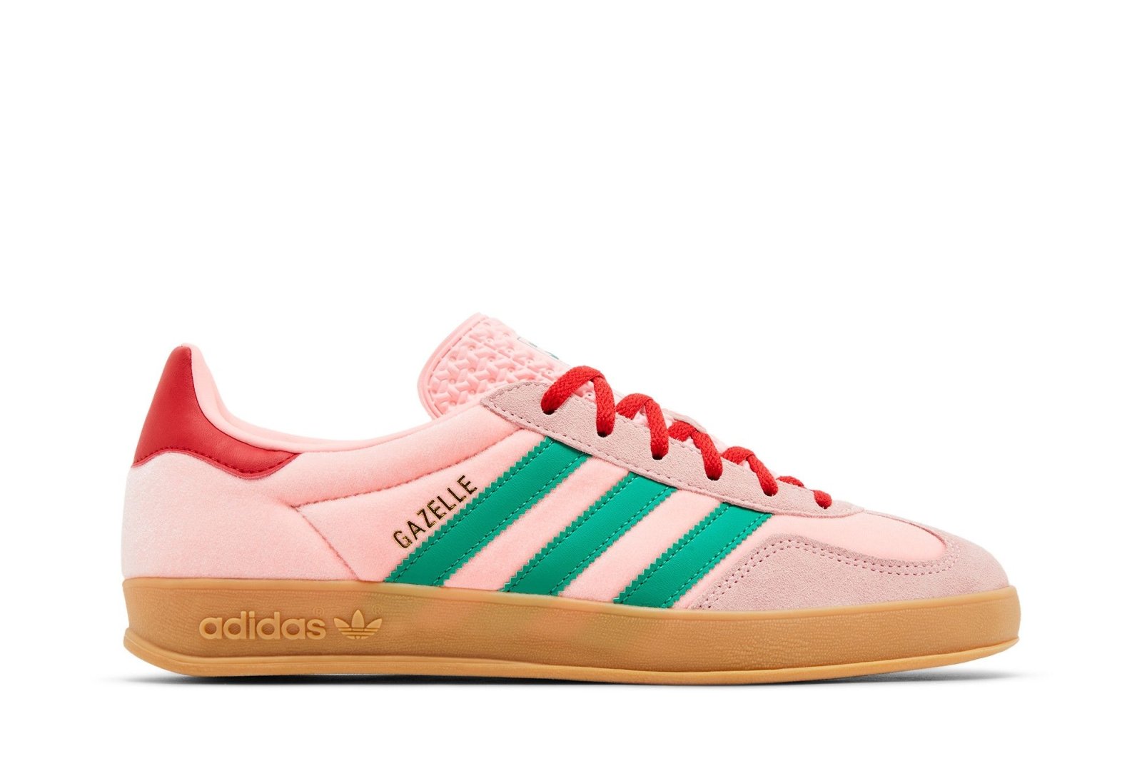Tênis Adidas Gazelle Indoor Court Green Glow Pink Gum Rosa