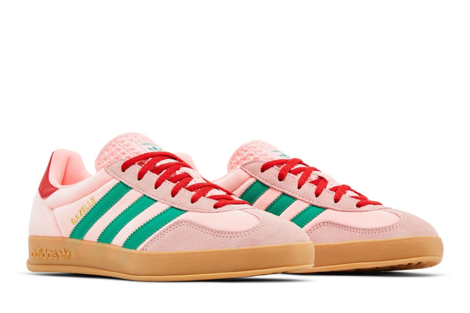 Tênis Adidas Gazelle Indoor Court Green Glow Pink Gum Rosa