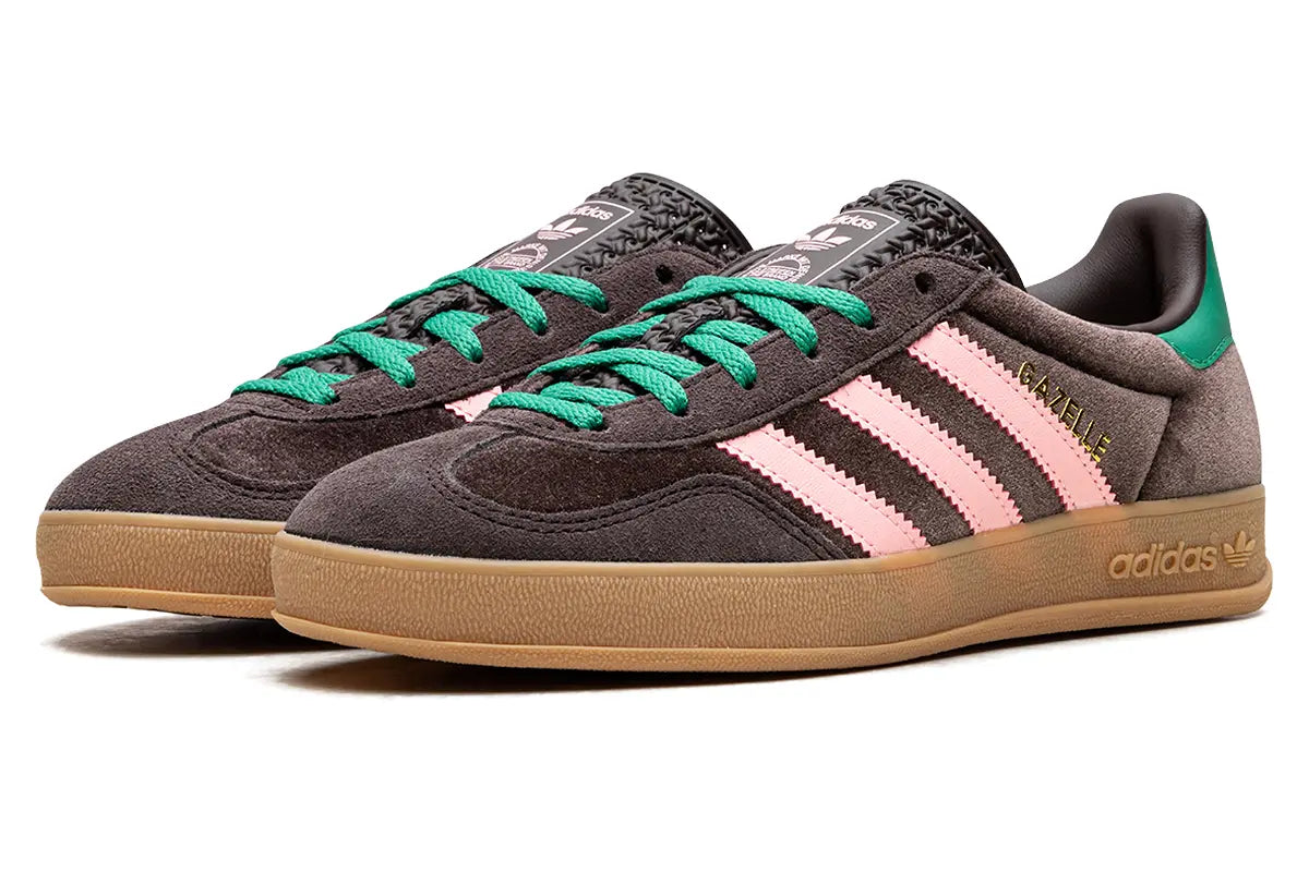 Tênis Adidas Gazelle Indoor Dark Brown Glow Pink Court Green Marrom - foto 2