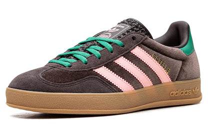 Tênis Adidas Gazelle Indoor Dark Brown Glow Pink Court Green Marrom - foto 4