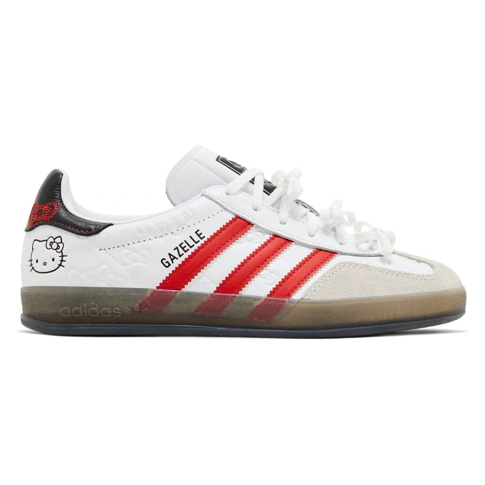 Tênis Adidas Gazelle Indoor x Hello Kitty Cloud White Red Branco