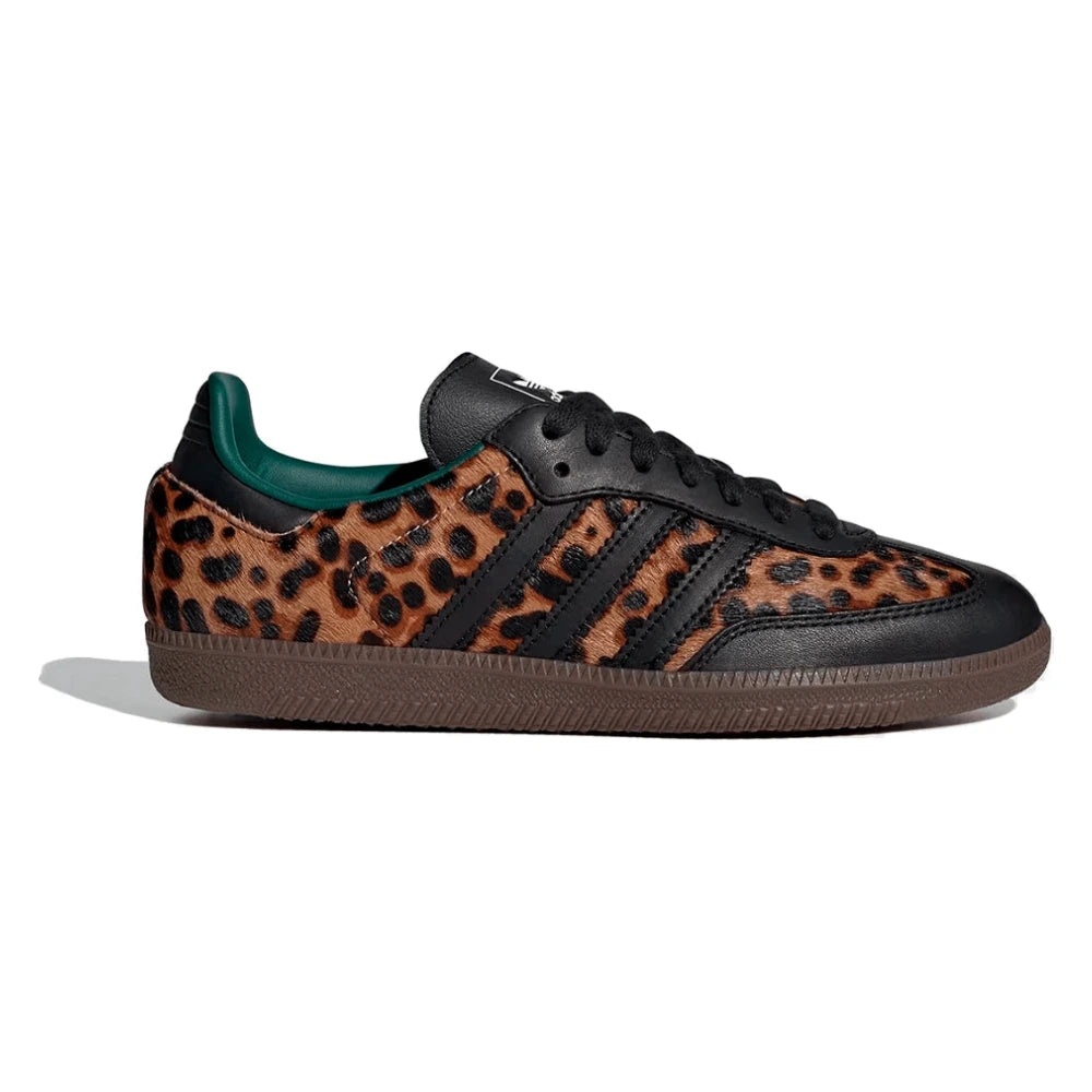 Tênis Adidas Samba OG Collegiate Green Leopard Marrom