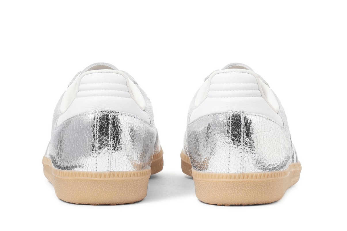 Tênis Adidas Samba OG Silver Metallic Cracked Leather Prateado