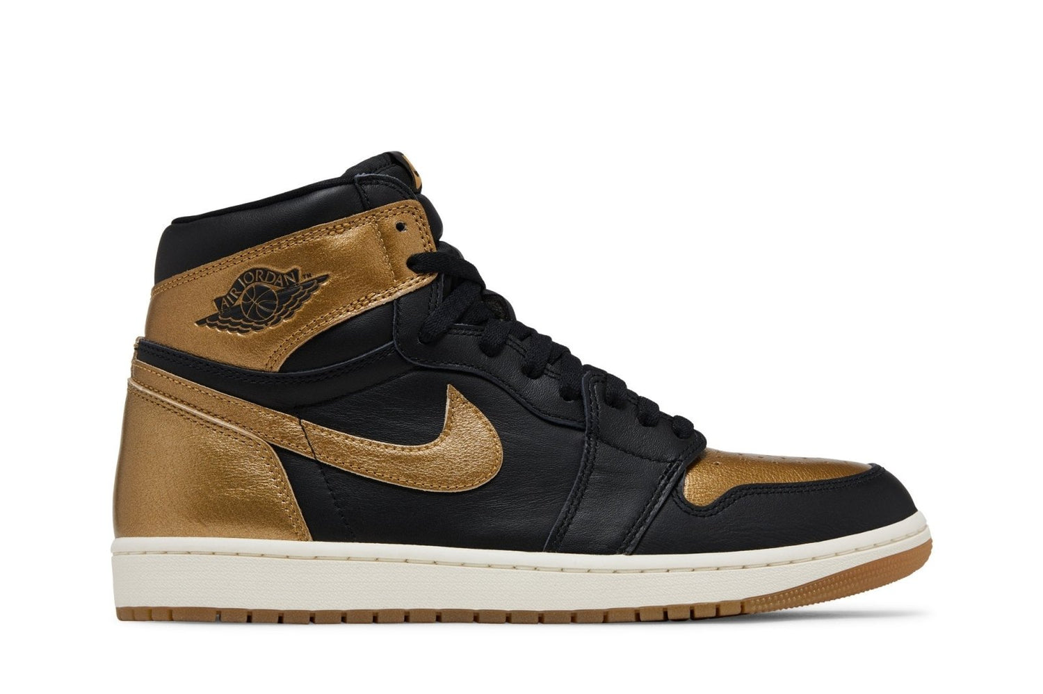 Tênis Nike Air Jordan 1 High OG Black Metallic Gold Preto