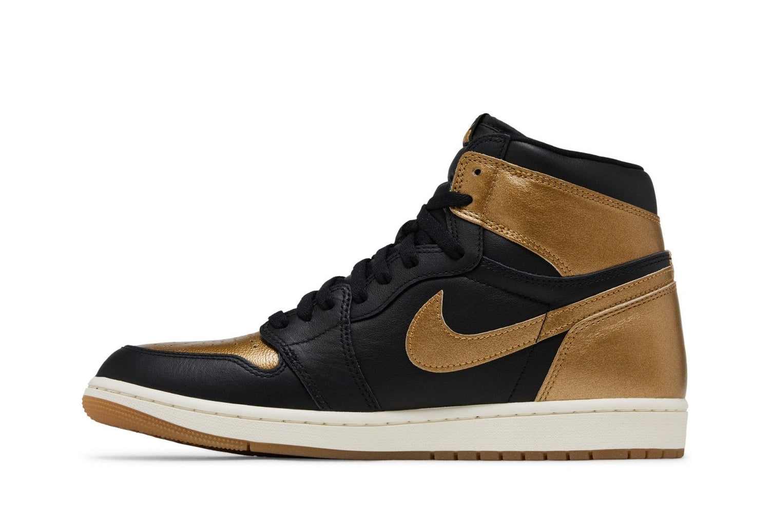 Tênis Nike Air Jordan 1 High OG Black Metallic Gold Preto