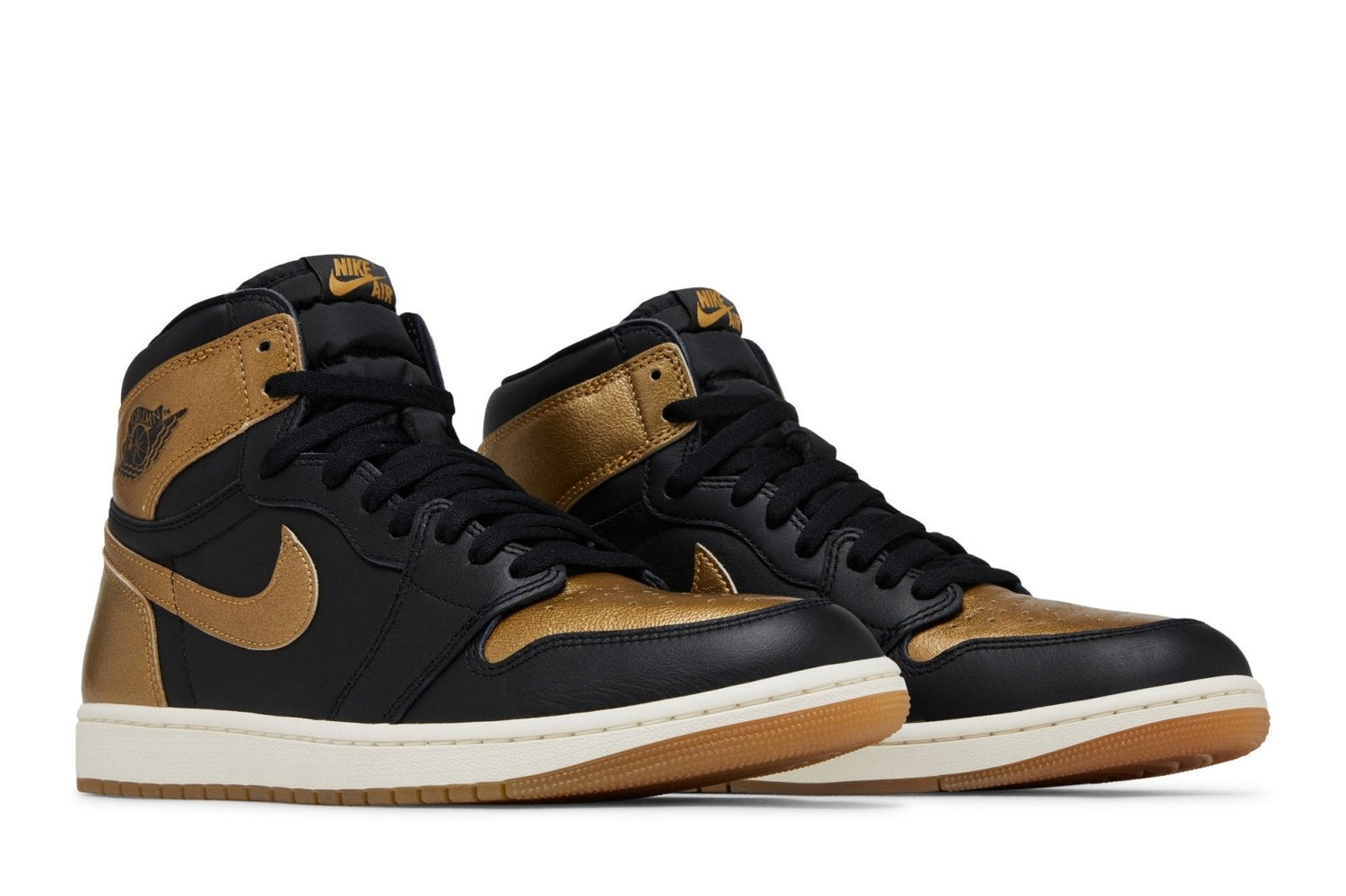 Tênis Nike Air Jordan 1 High OG Black Metallic Gold Preto