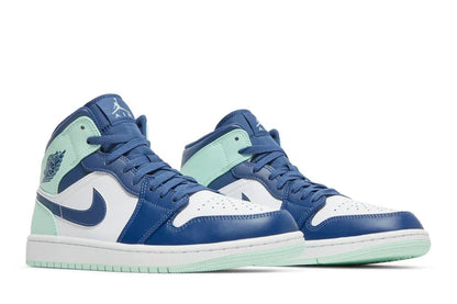 Tênis Nike Air Jordan 1 Mid Aqua Blue Tint Verde