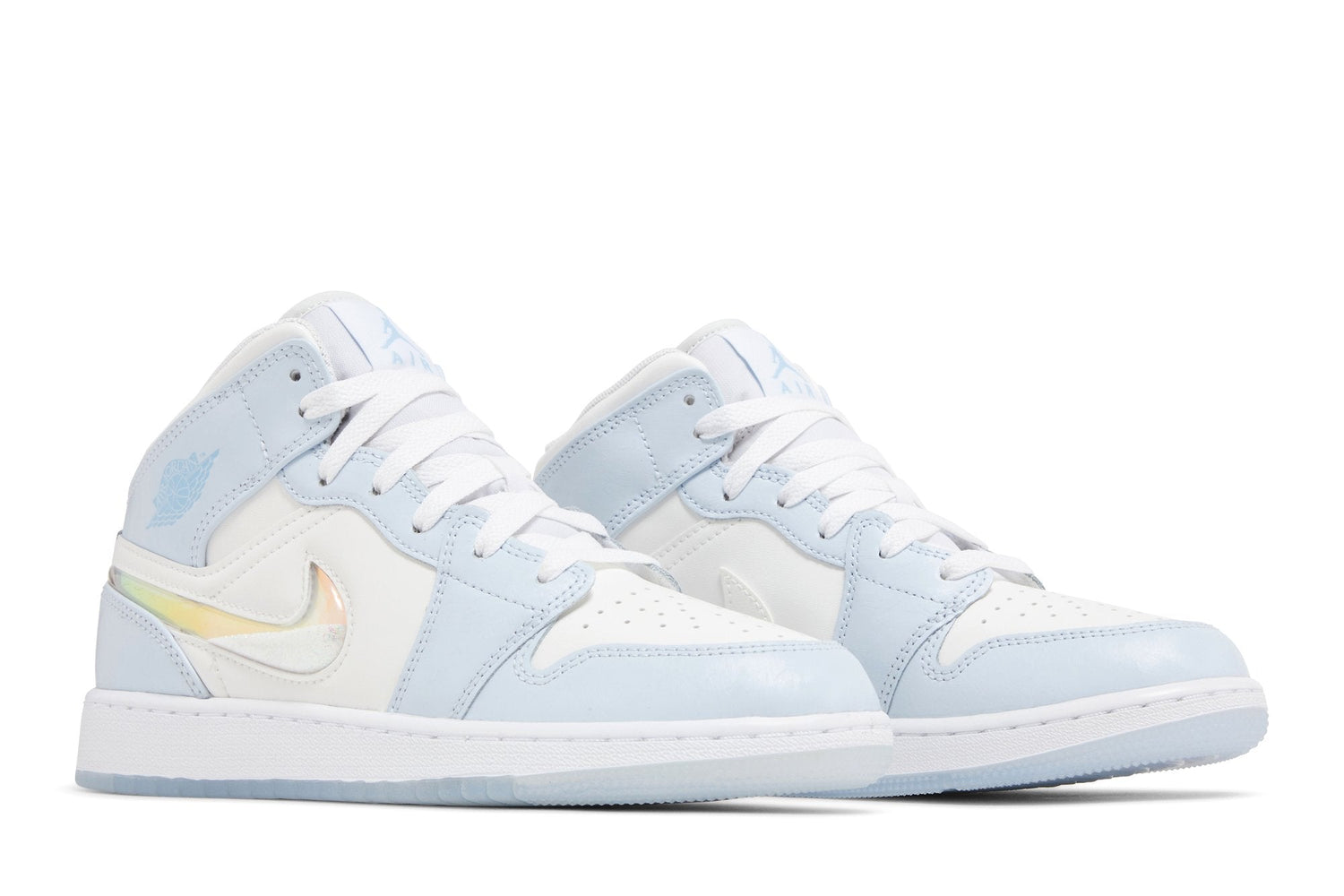 Tênis Nike Air Jordan 1 Mid Glitter Swoosh Azul