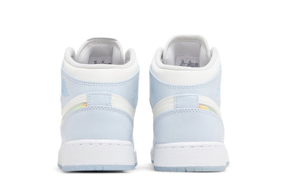 Tênis Nike Air Jordan 1 Mid Glitter Swoosh Azul