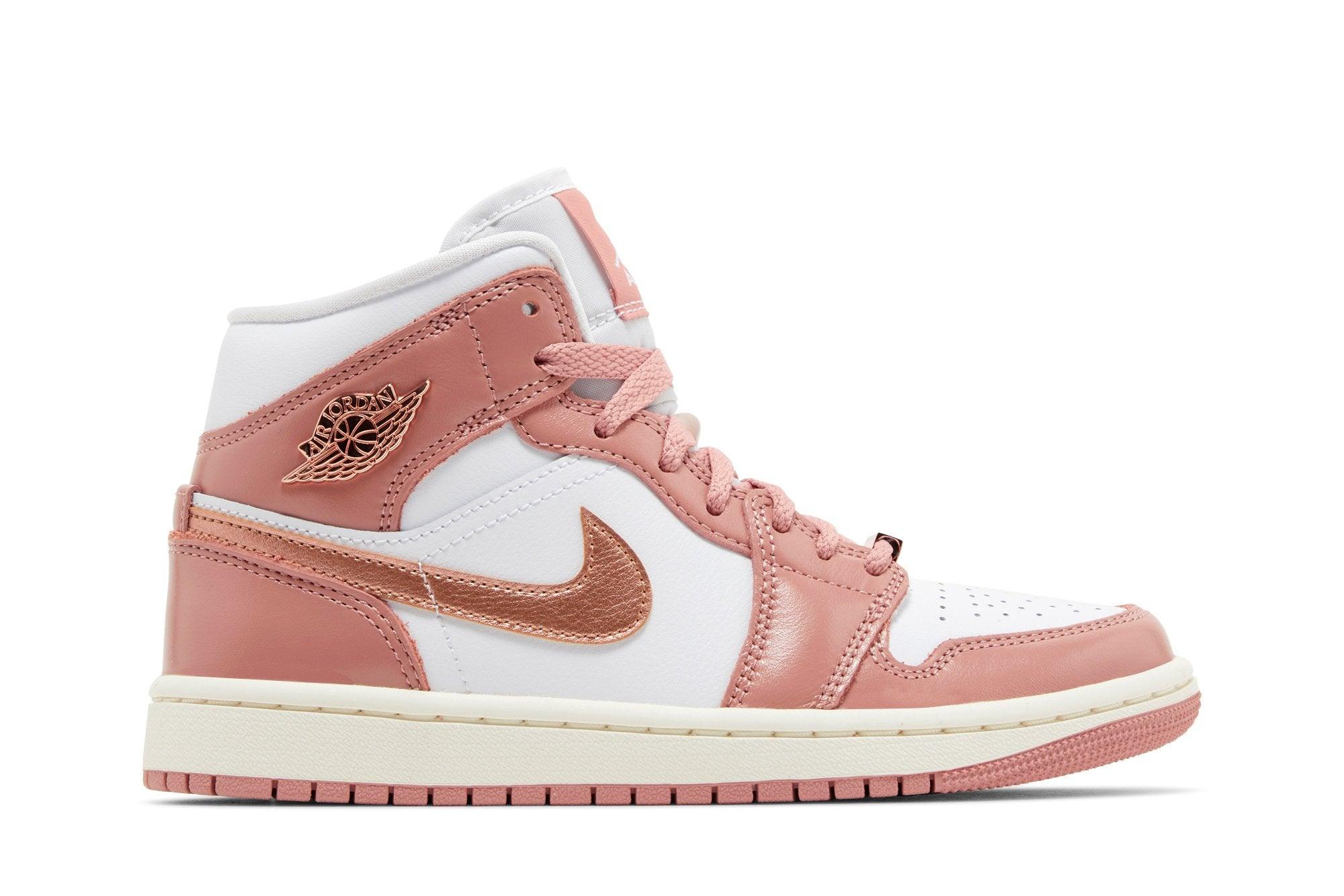 Tênis Nike Air Jordan 1 Mid SE Red Stardust White Rosa