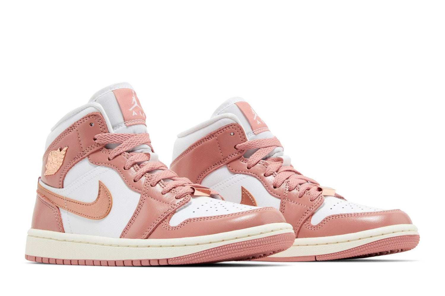 Tênis Nike Air Jordan 1 Mid SE Red Stardust White Rosa